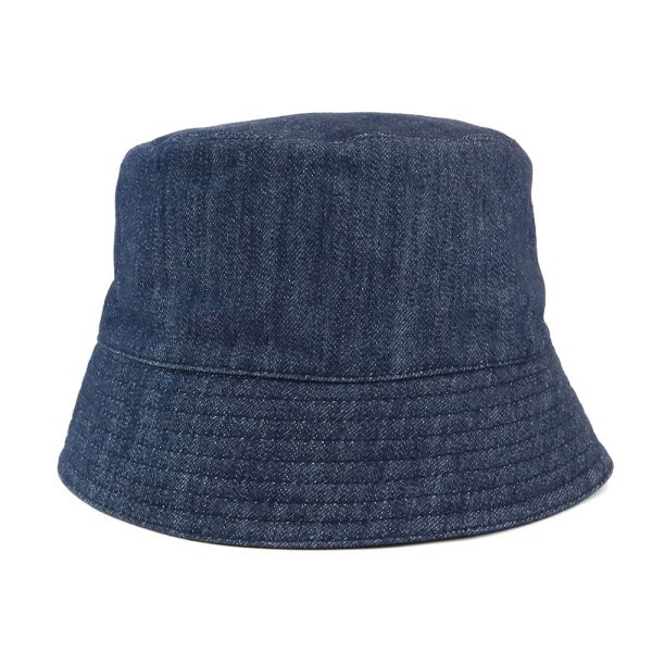 Brandol / PRADA プラダ 帽子 デニム 三角ロゴ バケットハット Mサイズ