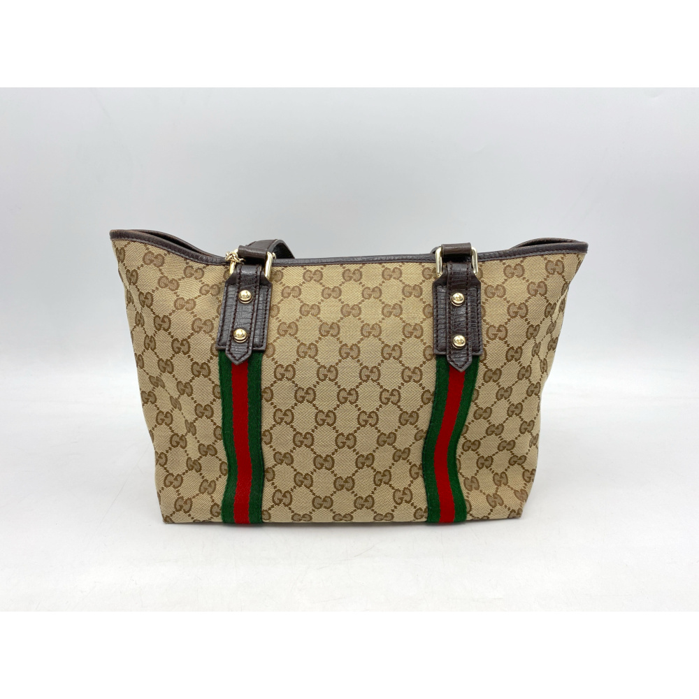 グッチ GGキャンバス シェリーライン トートバッグ ベージュ