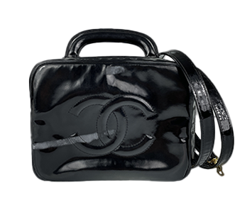 パテント レザー ブラック バニティ ハンドバッグ|古い買取実績|キズ