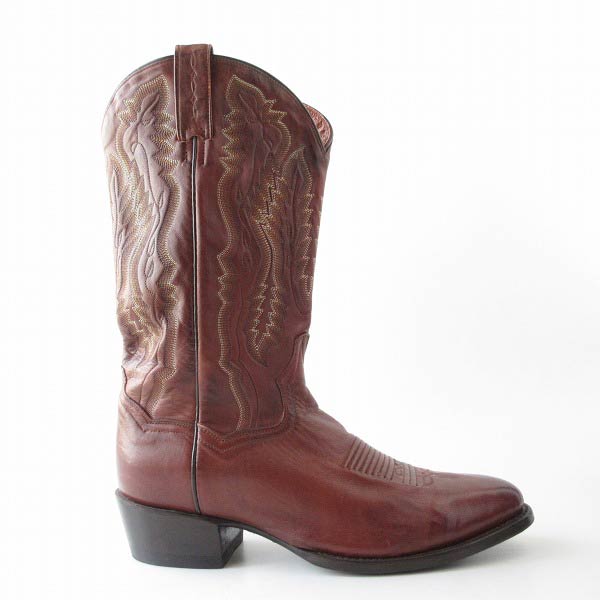 極美品 DAN POST ダンポスト レザー ウエスタンブーツ 茶系 9E 幅広