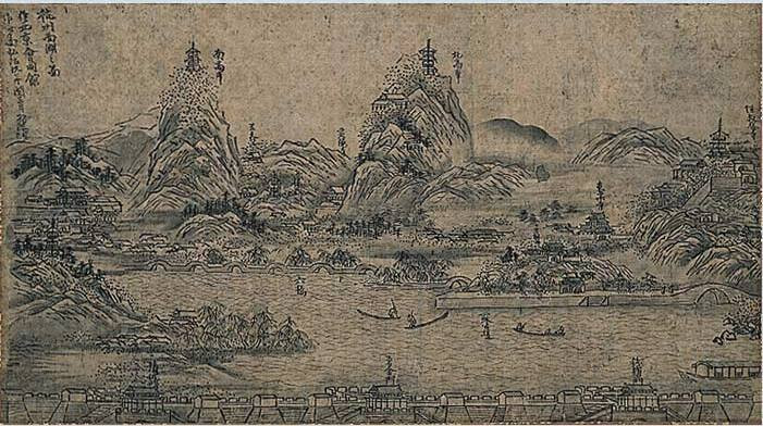 紙本墨画西湖図 文化遺産オンライン