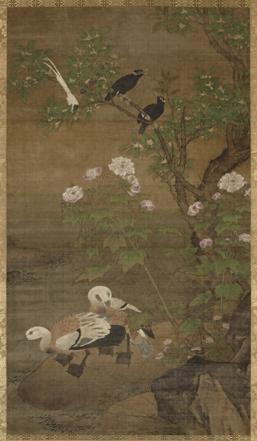 絹本著色四季花鳥図〈呂紀筆／〉 文化遺産オンライン