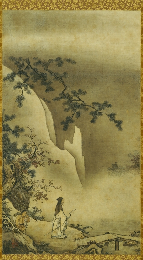 紙本墨画淡彩山水図〈狩野正信筆／〉 文化遺産オンライン