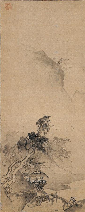 紙本墨画風雨山水図 文化遺産オンライン