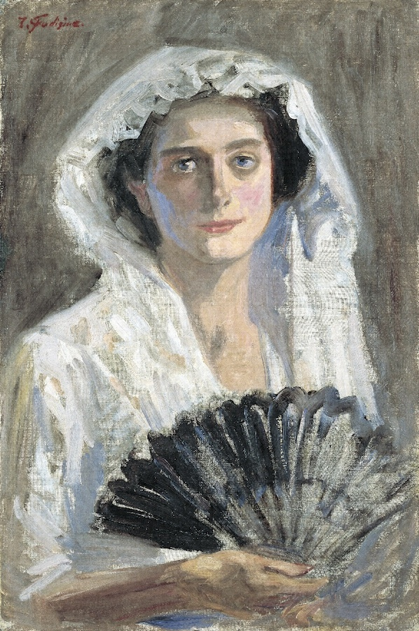 黒扇〈藤島武二筆／油絵 麻布〉 文化遺産オンライン