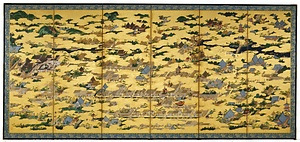 紙本金地著色洛中洛外図〈狩野永徳筆／六曲屏風〉 文化遺産オンライン