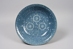 青花花鳥文大皿 漳州窯 文化遺産オンライン