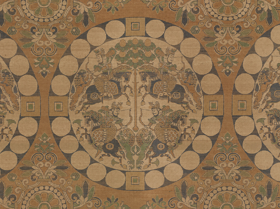 獅子狩文錦模造 文化遺産オンライン