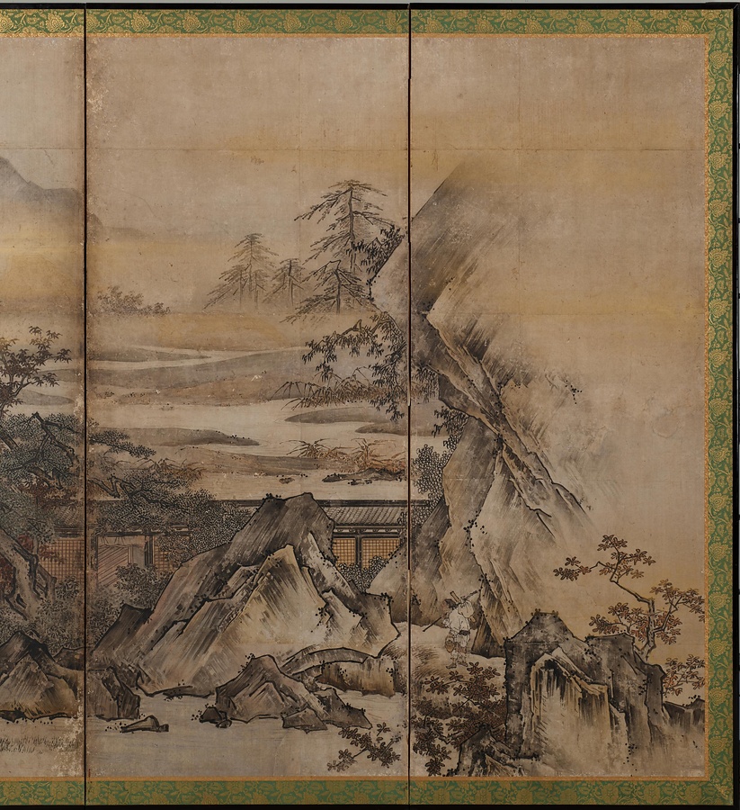 楼閣山水図屏風 文化遺産オンライン