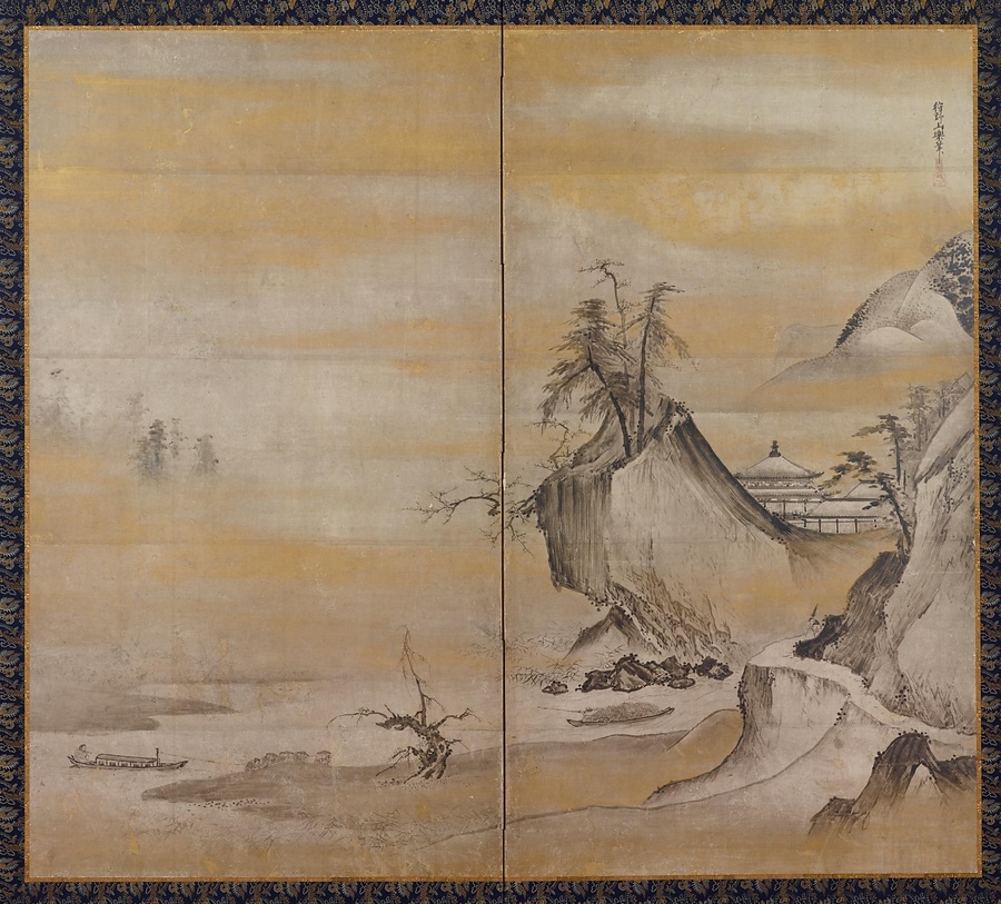 山水図屏風 文化遺産オンライン