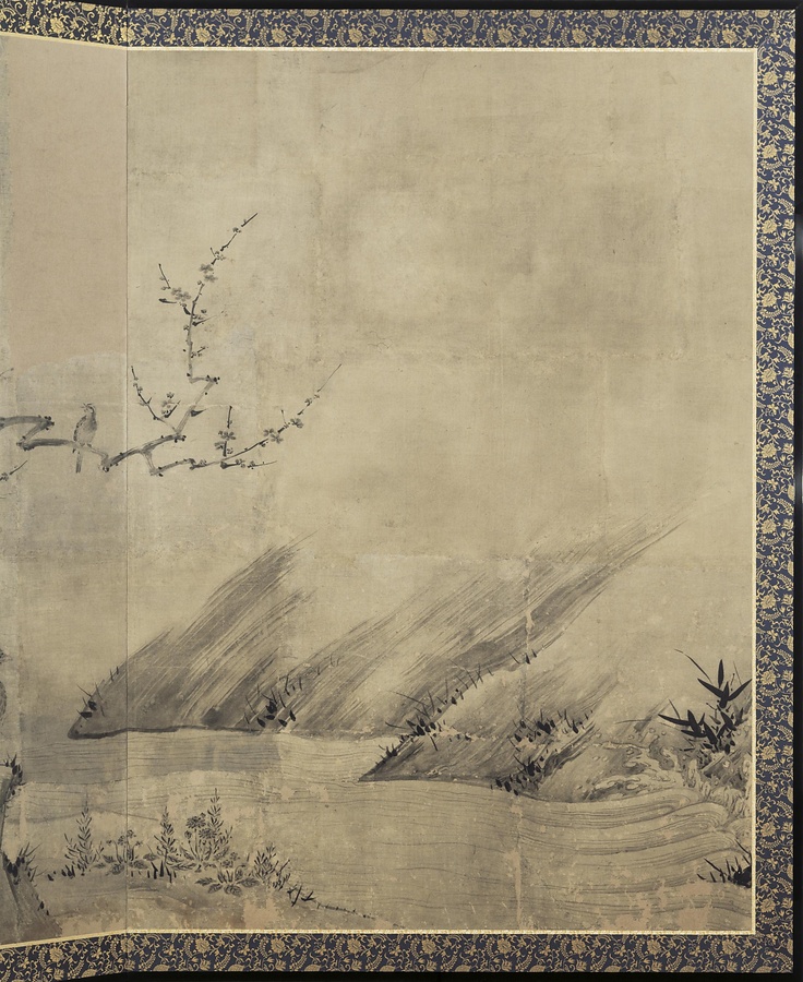 梅樹禽鳥図屏風 文化遺産オンライン