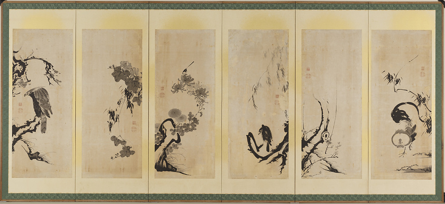 花鳥図押絵貼屏風 文化遺産オンライン