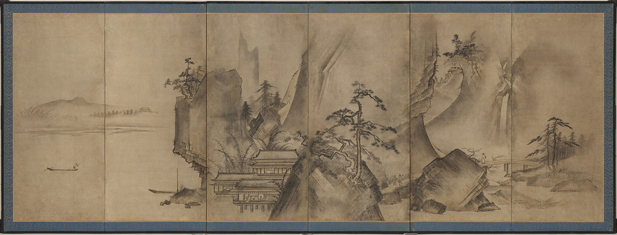 春夏山水図屏風 文化遺産オンライン