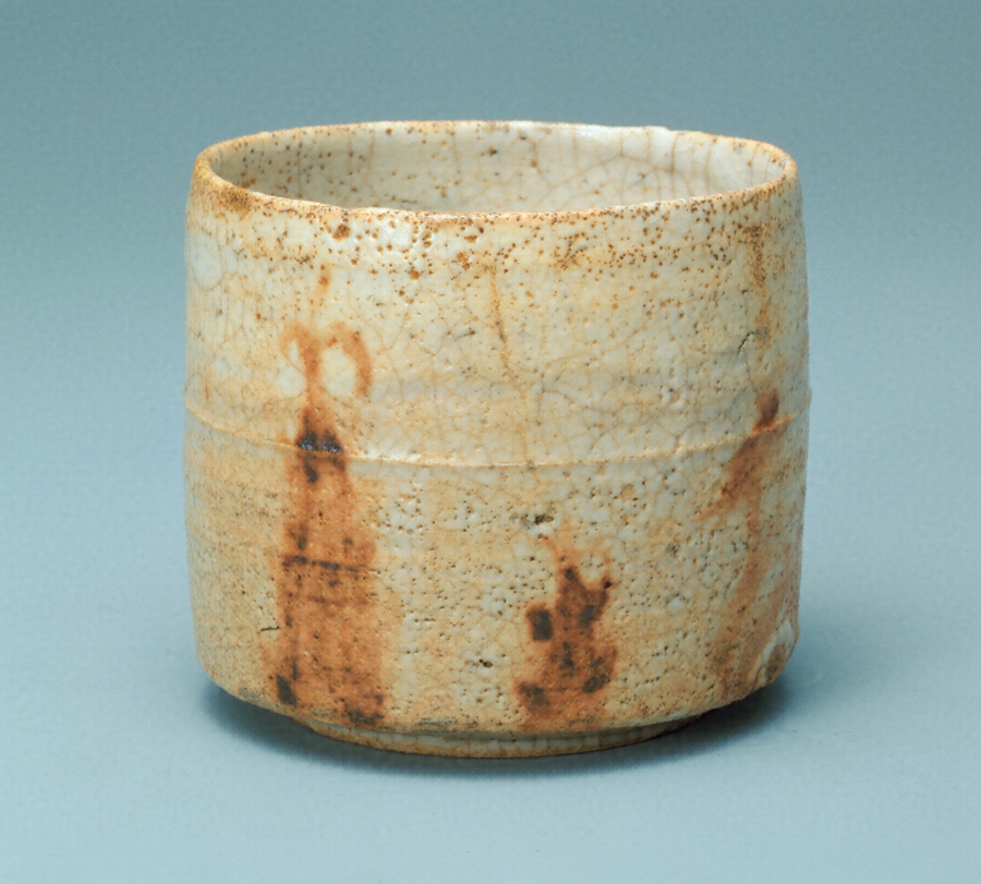 絵志野筒向付志野焼 織部焼 時代 特別出品 美濃古陶 【貝】