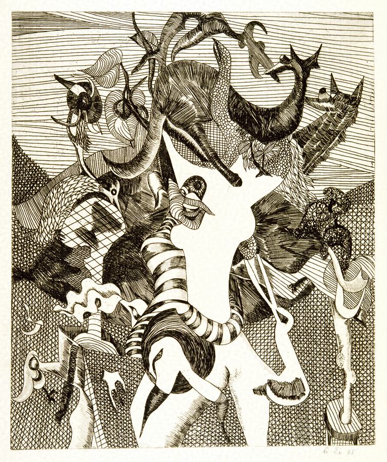 版画集『瑛九・銅版画 SCALE I』 14 鳥と動物 文化遺産オンライン