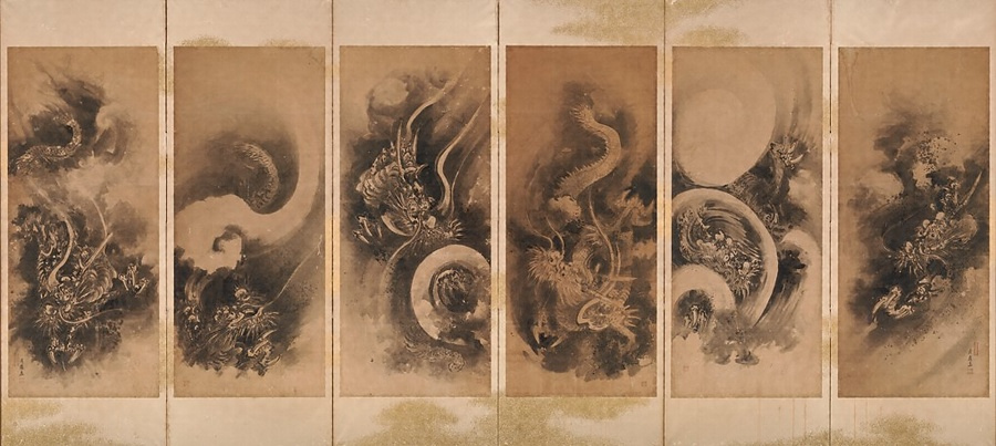 雲龍図屏風 文化遺産オンライン