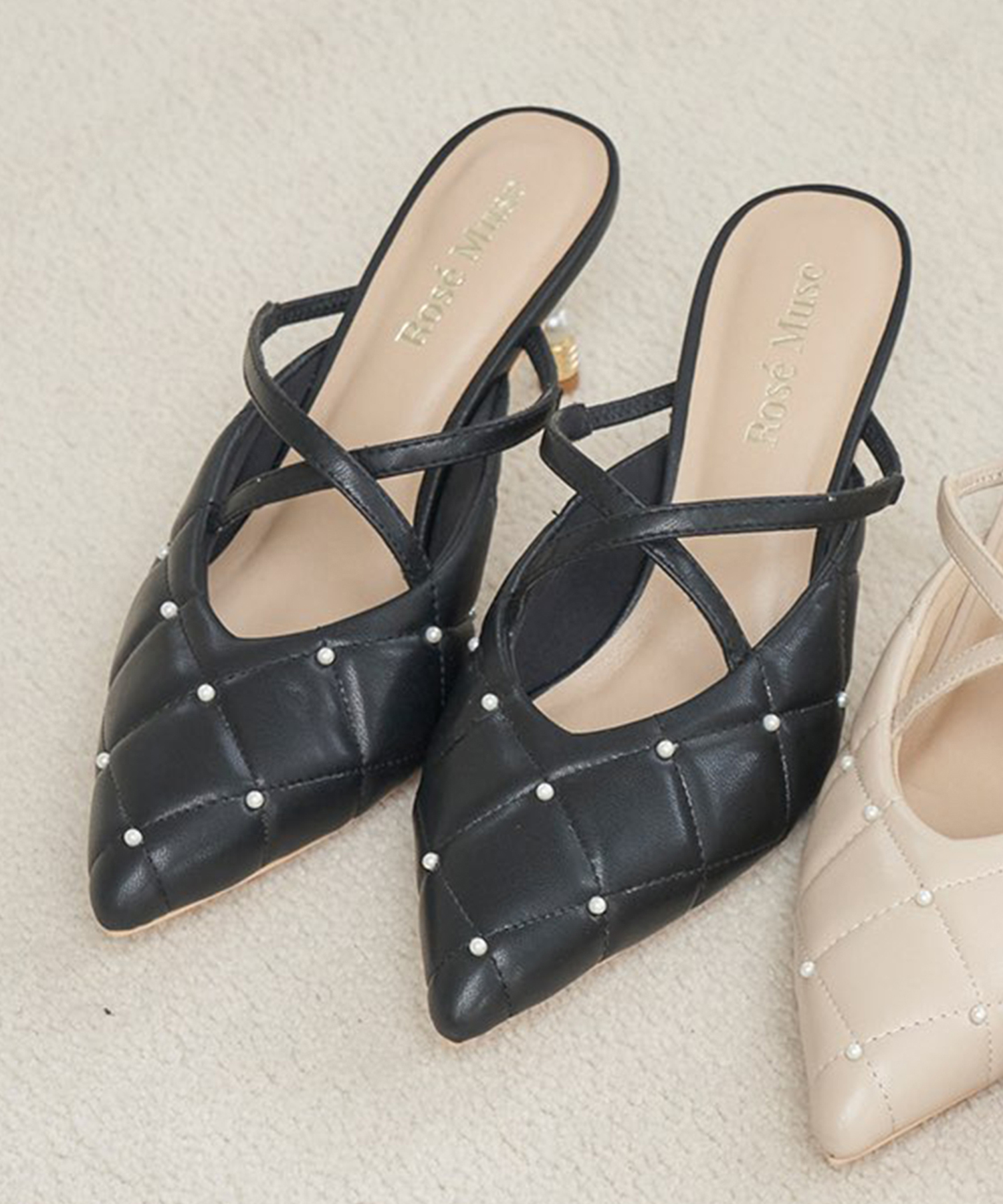 Fur attach stretch long boots【black】 – BUNNY APARTMENT