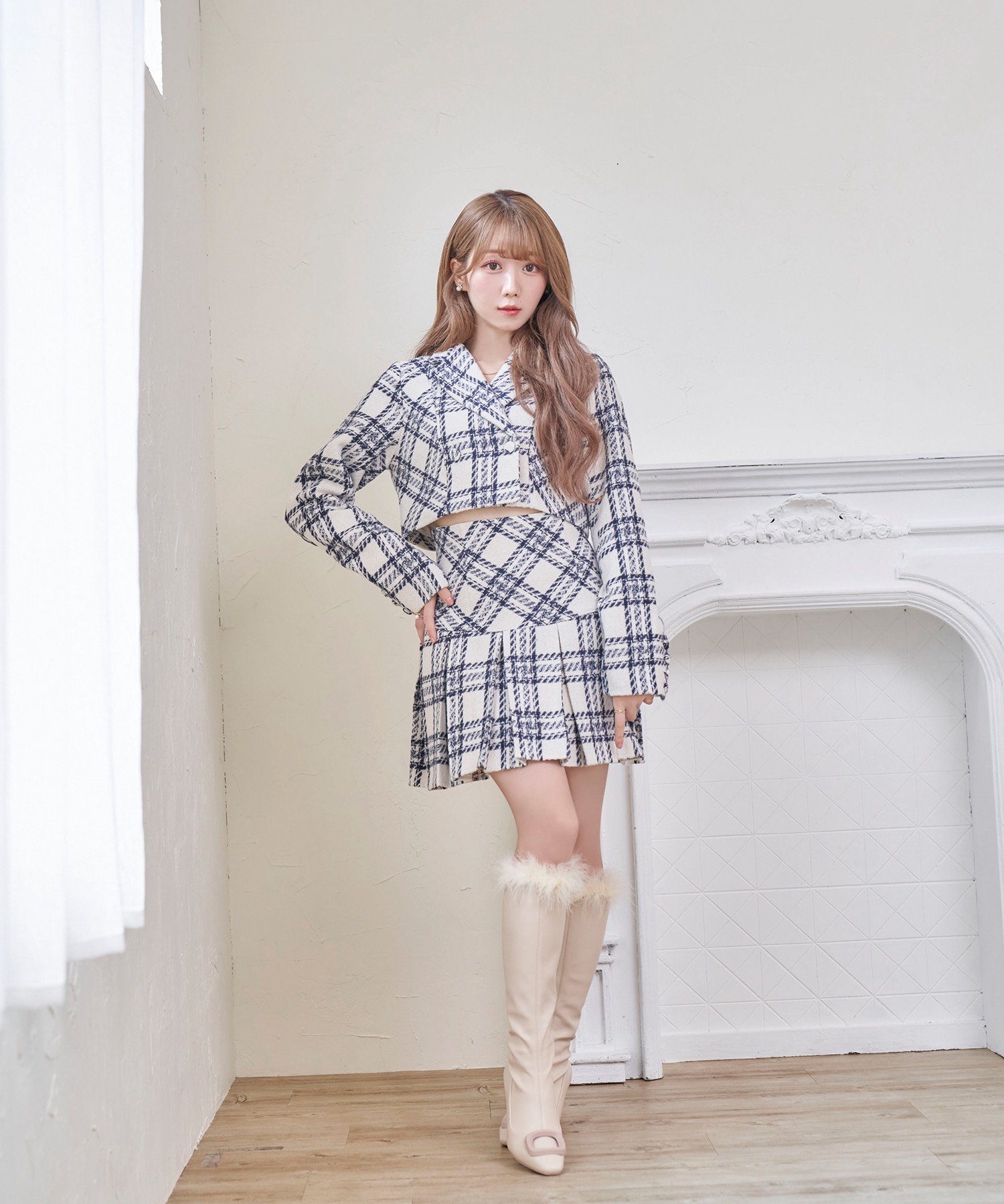 fur attach stretch long boots【ivory】 – BUNNY APARTMENT