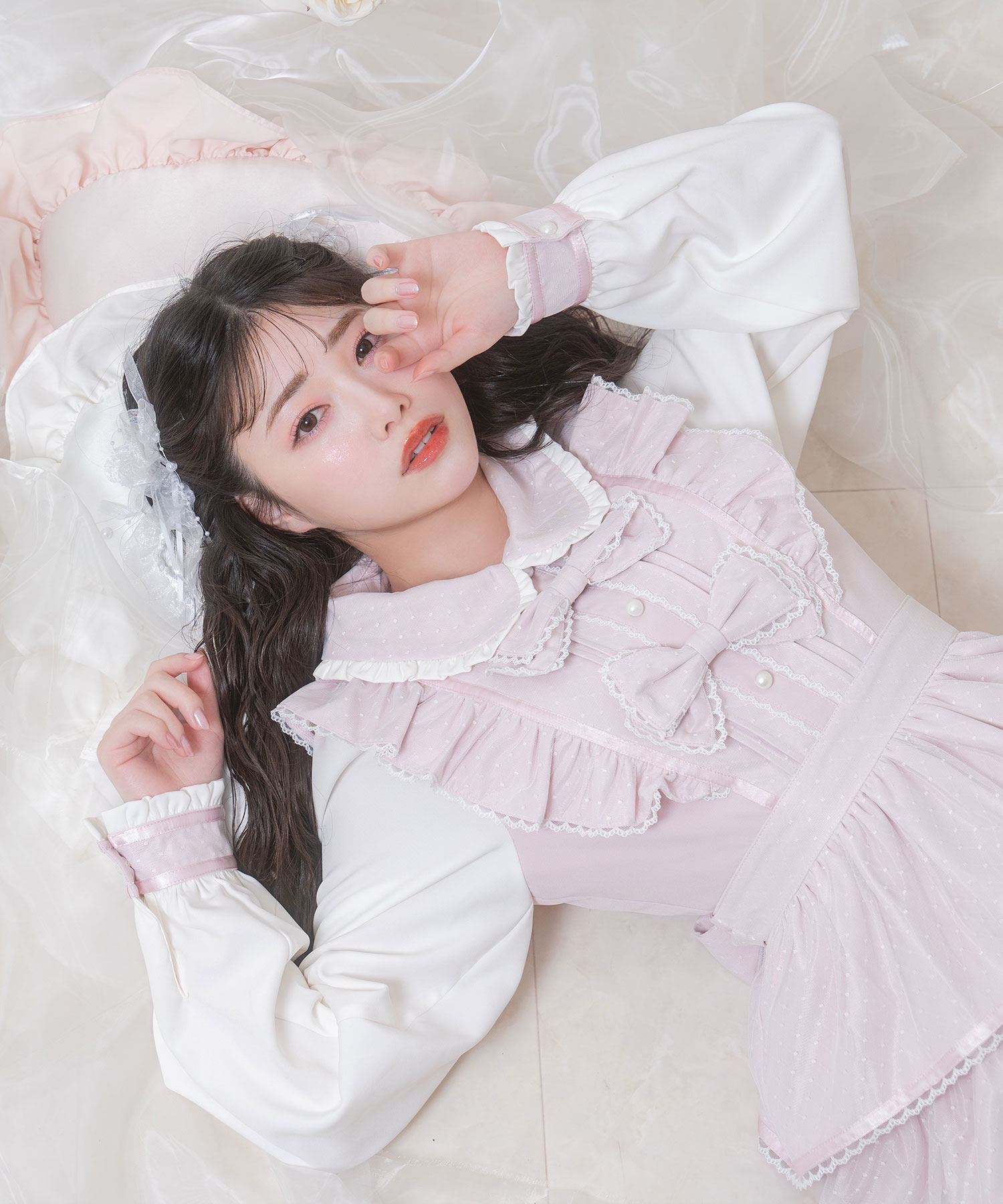 リボン付きドットチュールワンピース – BUNNY APARTMENT