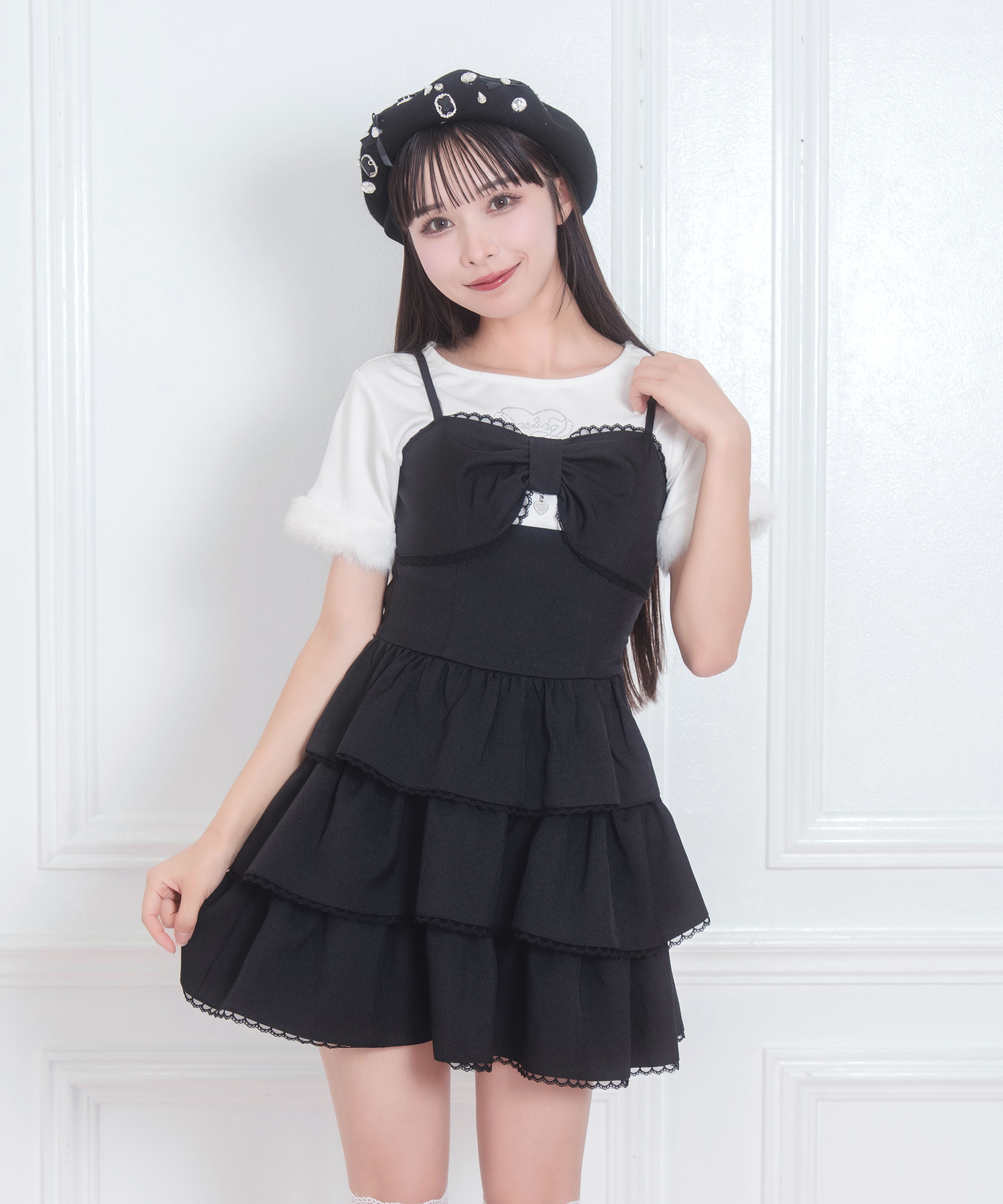 リボンロゴチャーム3段フリルジャンスカ – BUNNY APARTMENT