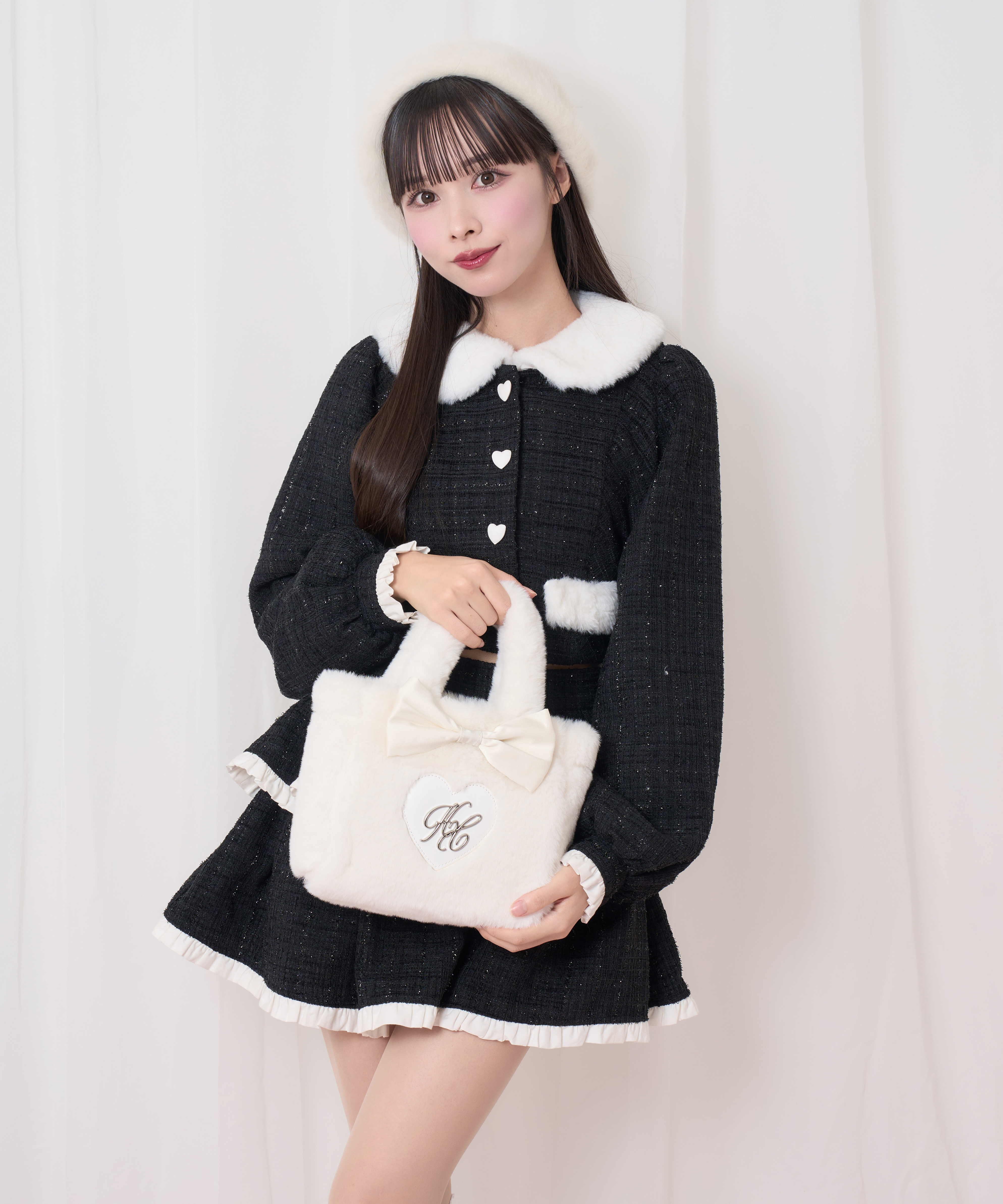 ハートロゴリボン付きエコファーバッグ – BUNNY APARTMENT