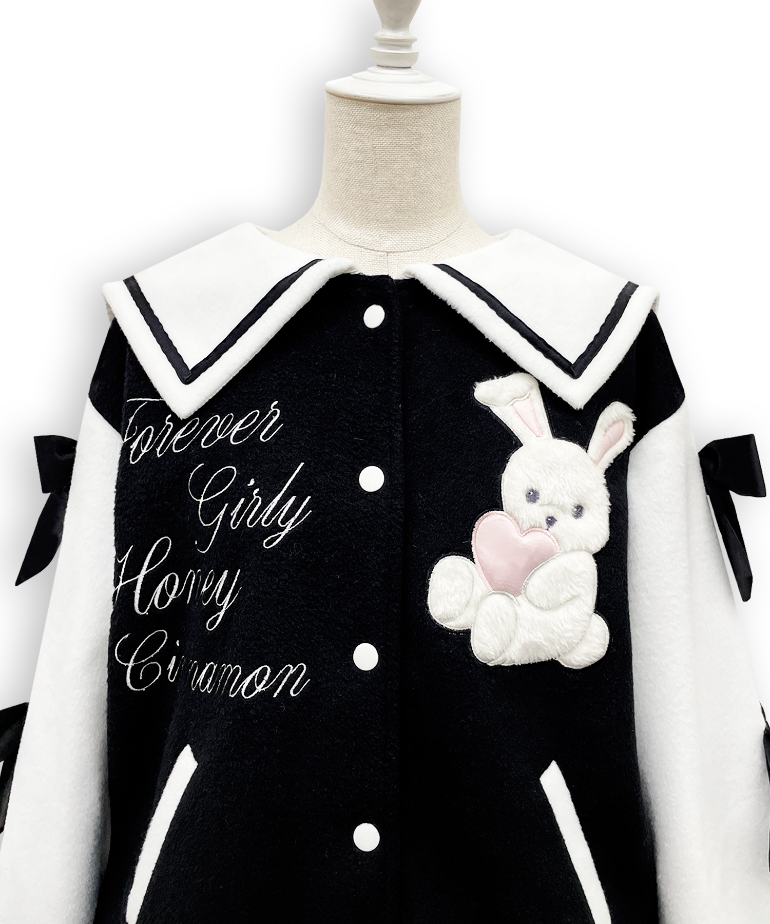 袖リボンハニーちゃんアップリケスタジャン – BUNNY APARTMENT