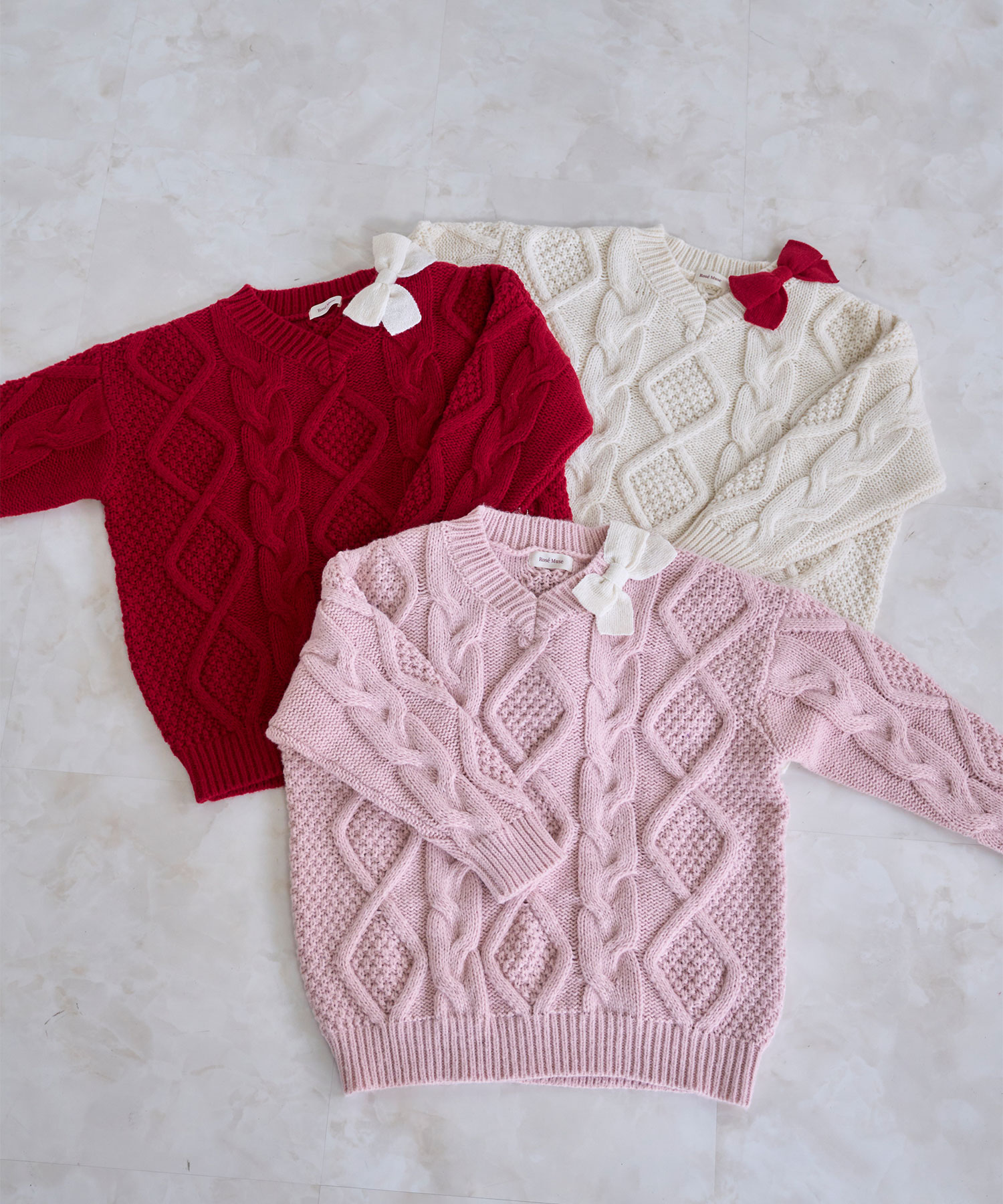 Rosé Muse Oversized cable knit OPロゼミュ Oversized cable knit OP