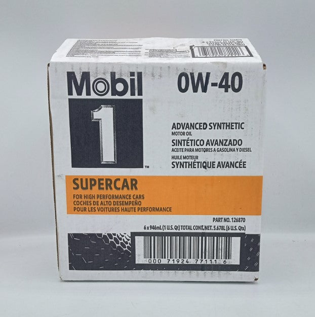 Mobil 1 0W‑40 Supercar Full Synthetic Motor Oil | Bulk55