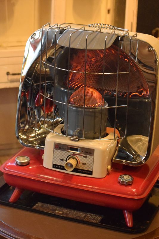 National ナショナル 石油ストーブ OS-206R 1966年 昭和レトロ ガラス