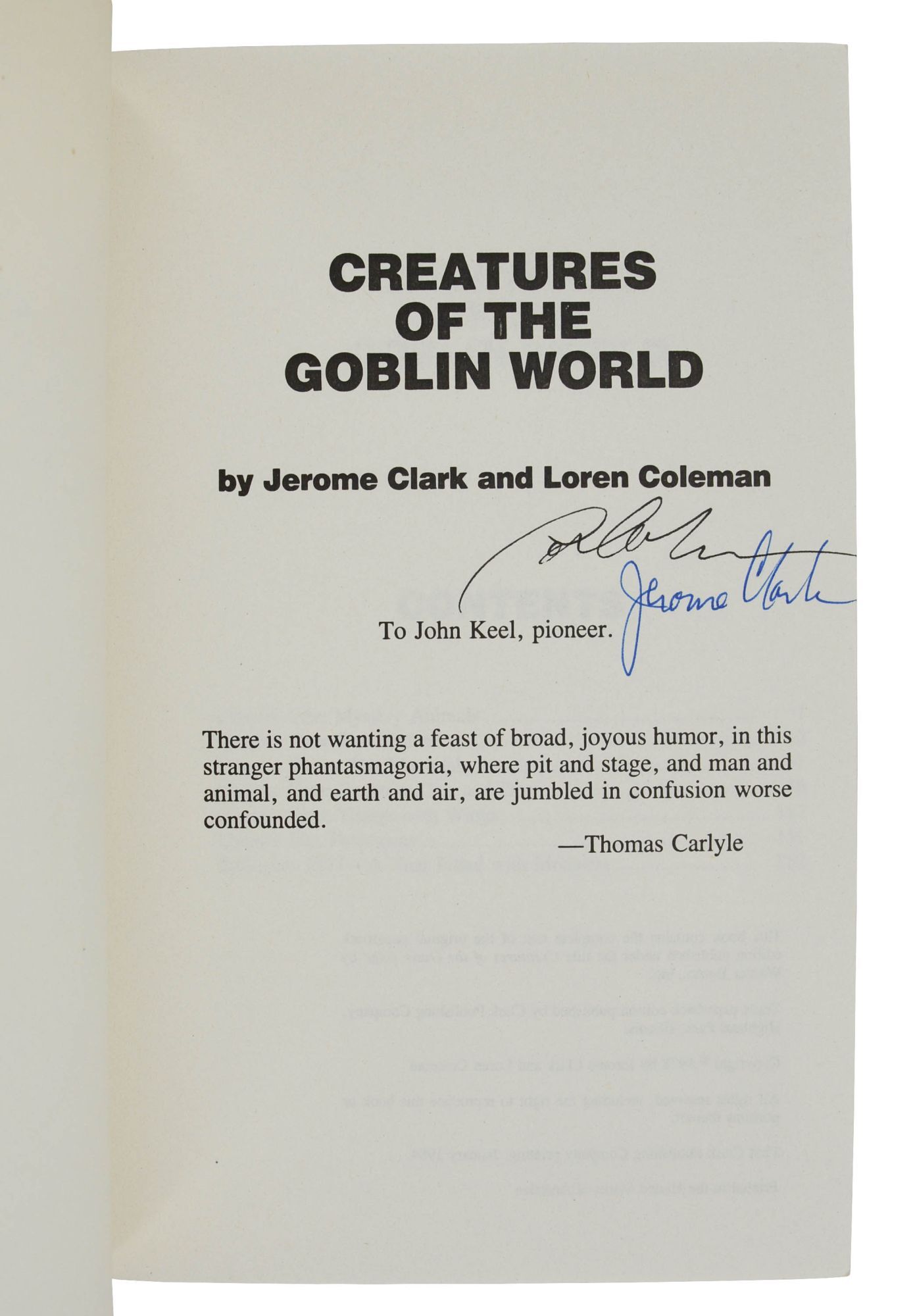 Creatures of the Goblin World | Jerome Clark, Loren Coleman