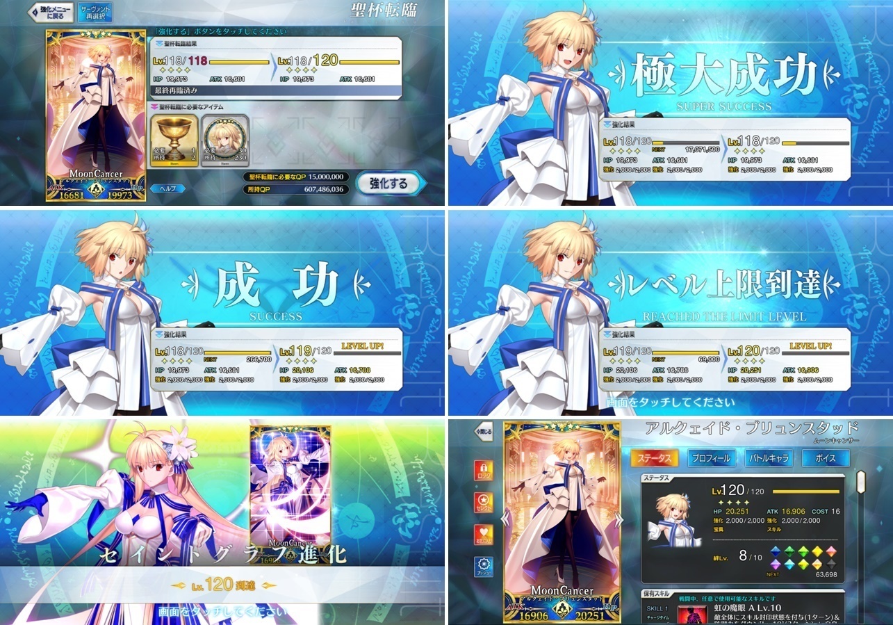 FGO】やったぞ！聖杯Lv120到達「アーキタイプ・アース（アルクェイド