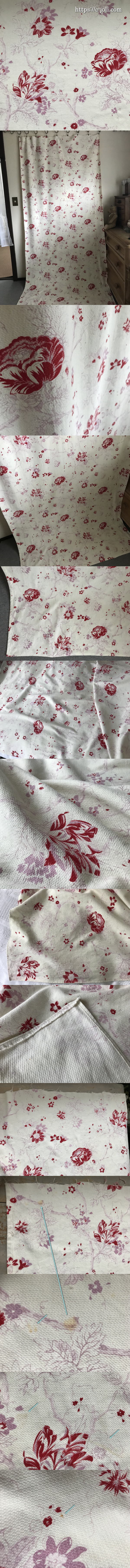 K-756 フランスアンティーク布/アンティークファブリック 1900年ローズ