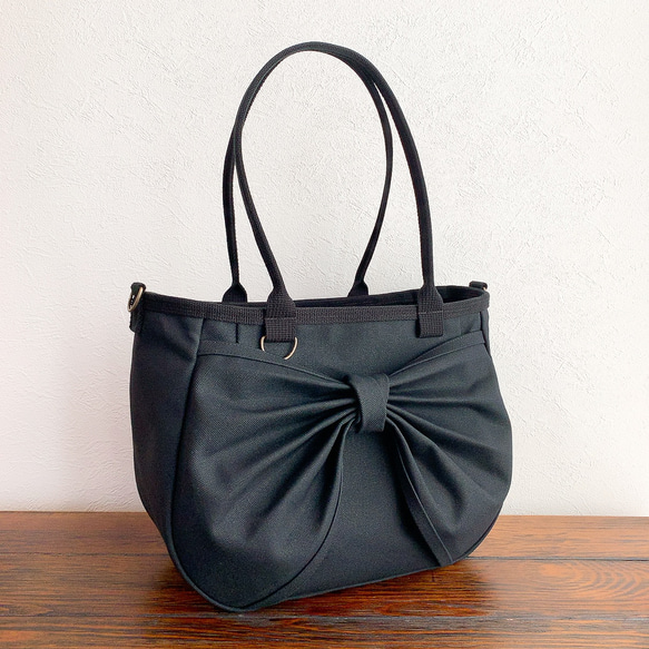 ♥️中♥️ころリボンバッグ ショルダーバッグ 黒 2WAY 斜め掛け 倉敷