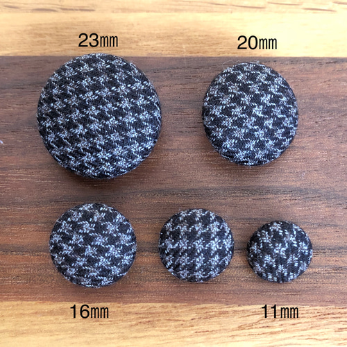 ウールくるみボタン 茶千鳥格子 ボタン crimp 通販 6439520｜Creema