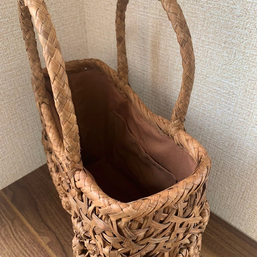 山葡萄 山葡萄籠バッグ 手作り 山葡萄かごバッグ 内布あり 乱れ編み