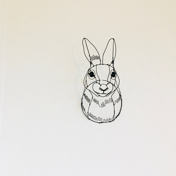 ワイヤーアート ワイヤークラフト うさぎ ウサギ【受注制作】 立体