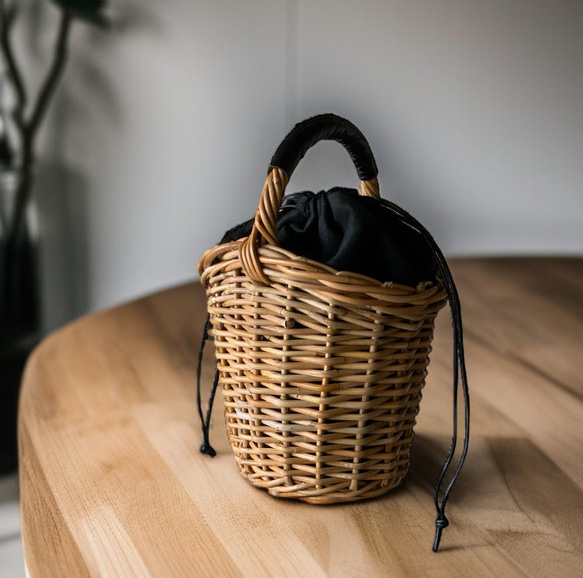 気軽にお出かけかごバッグ 天然素材紅籐ワンハンドル かごバッグ mi