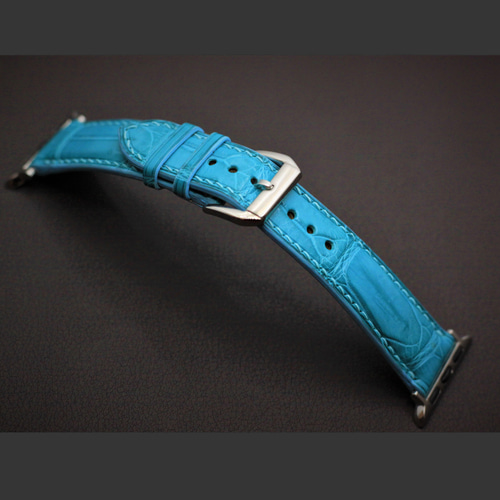 受注製作】高級革使用Apple Watch クロコダイル革 ワニ革 バンド 時計