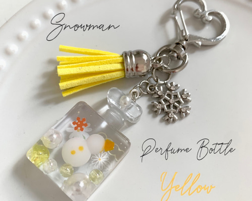 snowman＊香水ボトルキーホルダー YELLOW キーホルダー miasnow..y