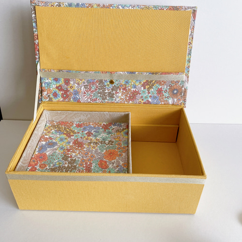 リバティの大きめ裁縫箱、裁縫道具セット、カルトナージュ その他