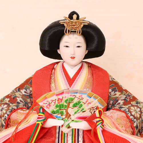 雛人形 新古今雛 小三五親王飾り 正絹帯 桜華 金屏風 工房天祥