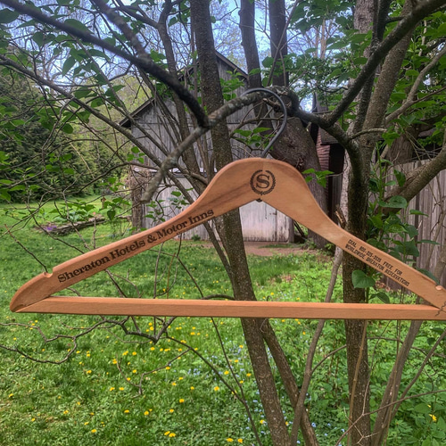 アド付き ビンテージ木製ハンガーアメリカ製【Made in USA 1960/70年代