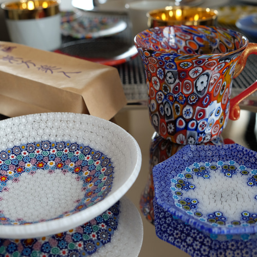 ベネチアンガラス ヴェネチアンガラス ミルフィオリ お皿 プレート