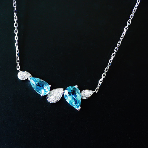 海の水」K18 天然サンタマリアアクアマリン ダイヤモンド 幸福・富