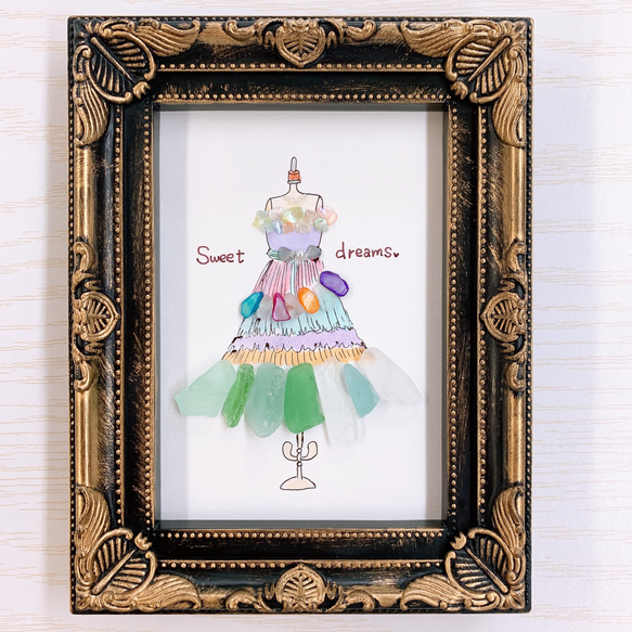 シーグラスアート ドレス 立体・オブジェ tsunpen 通販 16587962