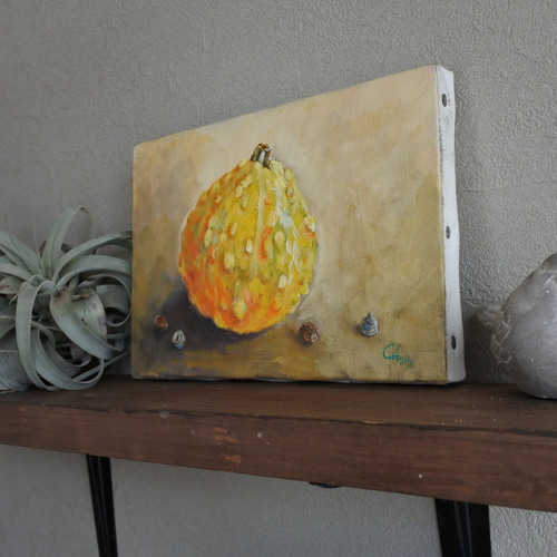 かぼちゃの小さい油絵原画 絵画 mimoza 通販 16636028｜Creema