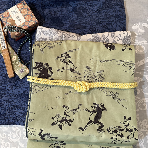 京袋帯 和ラボ帯やオリジナル 鳥獣戯画“コン“ 和装小物（帯・半襟） 和