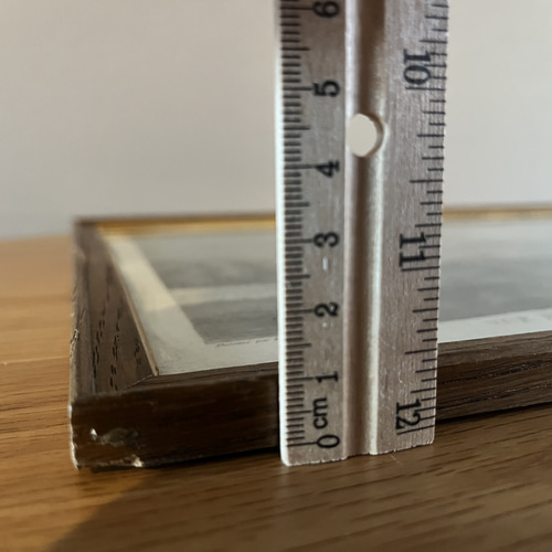 フランスの古い街並みアートパネル アンティーク フレーム ガラス付き