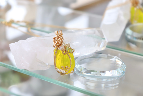 アンダラクリスタル✧ワイヤージュエリーネックレス✧ペンダント