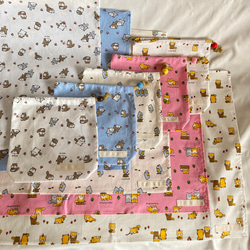 オーダーOK】入園入学大きいランチョンマット(60×40㎝)給食袋コップ